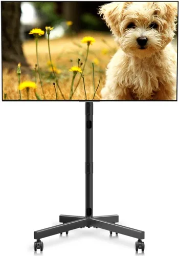 XINLEI Soporte de TV móvil con ruedas para la mayoría de televisores de pantallas planas/curvas de 21 a 60 pulgadas, carrito de TV rodante de altura