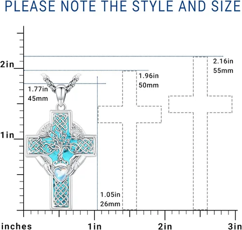 Miniatura 42 de Joyas de turquesa para mujeres y hombres de plata de ley 925 con colgante de urna para cenizas, collar con medallón de imagen, martillo de Thor