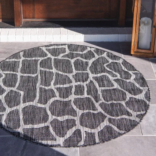 Miniatura 19 de Unique Loom Outdoor Safari Collection - Alfombra de área - Jirafa (2' x 6' 1" camino, azul/gris)