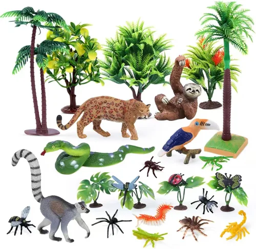 Miniatura 9 de Figuras de Juguetes de Animales Marinos 21 Piezas, Criatura Marina de Plástico Tiburón Pez Estrella de Mar Cangrejo Langosta Pulpo Caballito de Mar