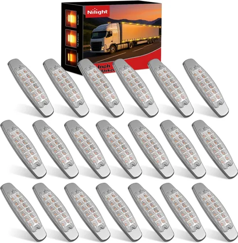 Miniatura 18 de Nilight 10 luces LED rojas de 3.8 pulgadas con 6 luces LED indicadoras laterales delanteras y traseras para 12 V, camión, remolque, caravana, Rojo