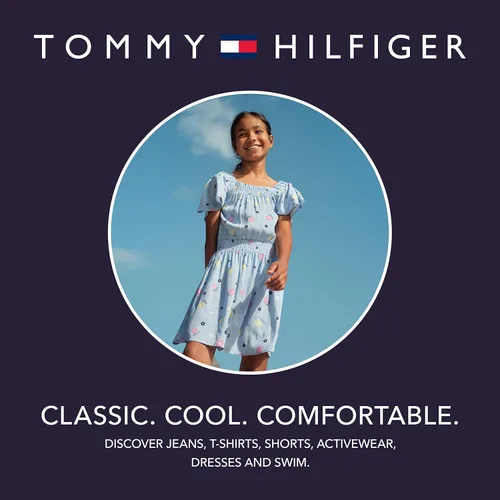 Miniatura 4 de Tommy Hilfiger Camiseta de manga corta para niña con diseño de lentejuelas abatibles, camiseta de algodón con interior sin etiqueta