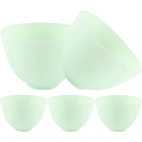 Beavorty 5 cuencos de silicona para mezclar mascarillas para el cuidado de la piel, aplicación de máscara facial, ligera, fácil de limpiar,