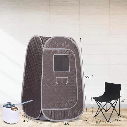 Miniatura 2 de Smartmak Sauna de vapor portátil, spa personal de cuerpo completo, tienda de campaña de sauna plegable con generador de vapor grande de 3L y 1000 W