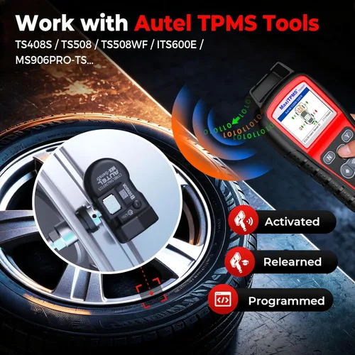 Miniatura 8 de Autel Juego de 4 sensores TPMS, sensor MX, sensor de presión de neumáticos MaxiTPMS 2 en 1 (315 MHz + 433 MHz), sensor OE de inserción programable