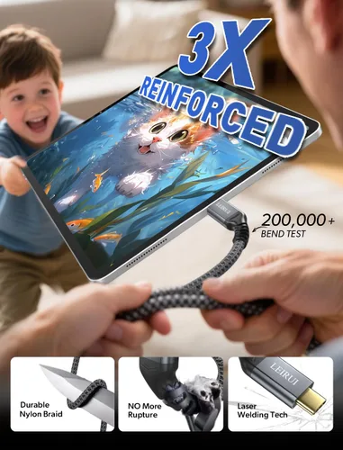 Miniatura 7 de Cable USB C a USB C de 240W Carga Rápida Transferencia de Datos 20Gbps Video Monitor 4K@144Hz/60Hz 8K@30Hz Cable USB 3.2 Gen 2x2 de Alta Velocidad