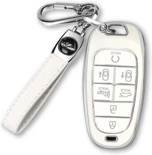 Miniatura 8 de MILD EAST Funda protectora para llavero Hyundai Sonata Santa Fe Tucson TPU para 7 botones 2023 2022 2021 2020 A:Verde