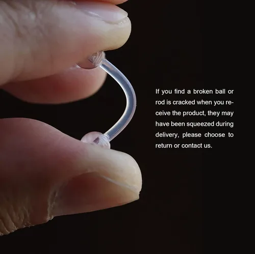 Miniatura 4 de 37 piezas de retenedores de piercing transparentes para el trabajo, anillos de nariz de plástico bioflex, tachuelas, anillos para el vientre
