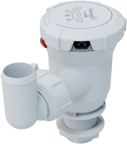 Miniatura 9 de Attwood Bomba aireadora Tsunami MK2 T500 (12 V), 500 GPH, recta a través del casco con accesorios (codo y recto). Reemplazo directo para attwood