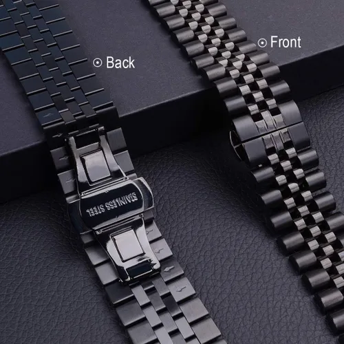 Miniatura 4 de Wolait Compatible con Apple Watch Ultra 3/Ultra 2 Band 49mm 46mm 45mm 44mm 42mm, Correa pesada de acero inoxidable iWatch con cierre plegable