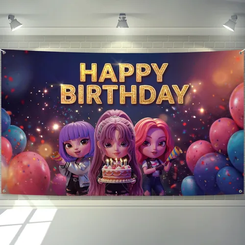 Miniatura 10 de KatchOn, Cartel de feliz cumpleaños negro y dorado – Xtragrande de 72 x 44 pulgadas Decoraciones de cumpleaños para mujeres, hombres, niños