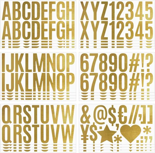 Miniatura 10 de Juego de 400 calcomanías de letras negras, 24 hojas grandes de 2.5 pulgadas, autoadhesivas, kit de alfabeto, impermeable, para tablones de anuncios