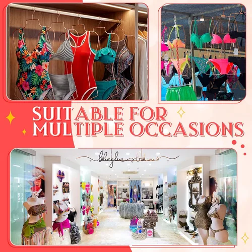 Miniatura 7 de Taiyin Colgador de bikini con forma de cuerpo Perchas de lencería de alambre para pantalla traje de baño traje de baño vestido deslizante Oro rosa