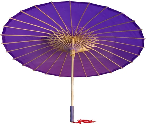 Miniatura 33 de Parasol de tela de bambú liso, ideal para recuerdos de fiesta de boda (fucsia)
