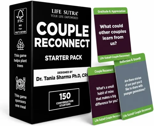Miniatura 7 de Life Sutra Couple Connect Paquete de Inicio, 150 tarjetas de conversación y actividades para adultos, divertido juego de relaciones para parejas