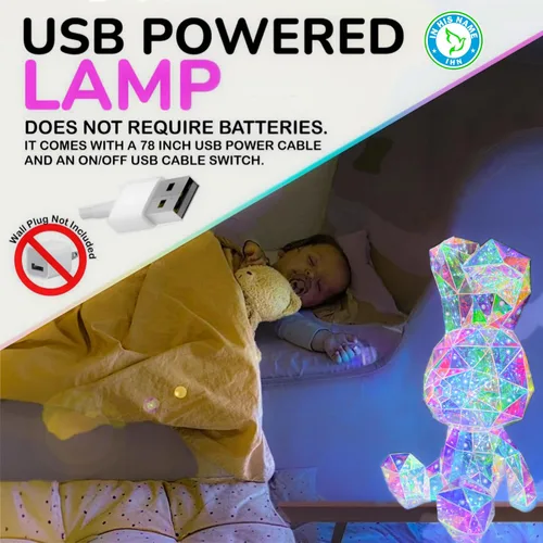 Miniatura 4 de Luz Nocturna LED de Conejo Holográfico de In His Name, Lámpara Arcoíris de Pascua para Conejito, Luz de Mesita de Noche para Niños, Decoración