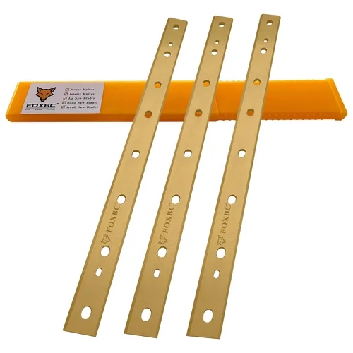 FOXBC Repuesto de cuchillas de titanio de 12-1/2 pulgadas para cepilladora DeWalt DW734, repuesto DW7342, juego de 3