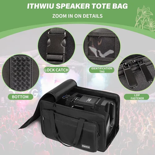 Miniatura 6 de Bolsa de transporte para altavoces con esponja engrosada para gabinetes de altavoces compactos de 10"; de servicio pesado, compatible con QSC K10
