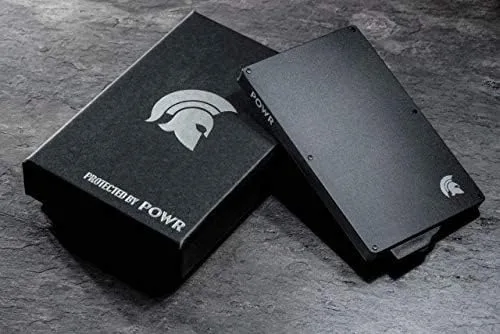 Miniatura 4 de POWR Cartera Tarjetero - Carteras para Hombre - Tarjetero RFID, Negro azabache con clip negro, Minimalista