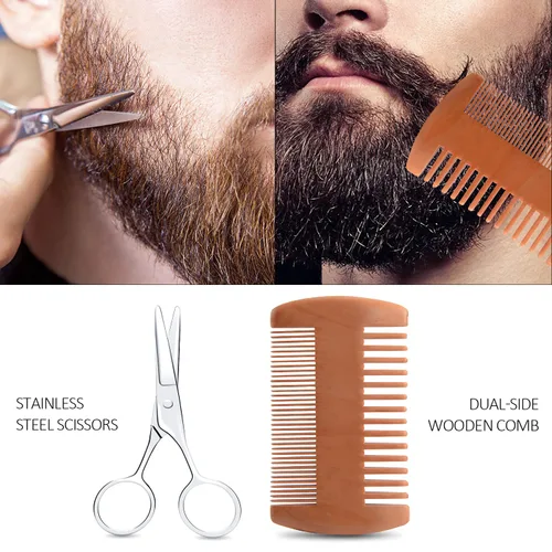 Miniatura 4 de Regalos para el día del padre, kit de barba para hombres, kit de crecimiento y aseo de barba con aceite para barba, bálsamo para barba, cepillo