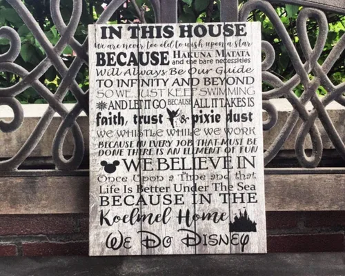 Miniatura 8 de Decoración de pared con temática de Disney, regalo de boda o nos vamos a Disney, We Do Disney, en esta casa, lienzo personalizado, personalizado