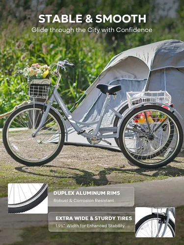 Miniatura 3 de VIRIBUS Adult Tricycle, 7 Speed Tricycle for Adults