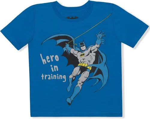 Miniatura 4 de BATMAN DC Comics - Camiseta con capucha para niños, conjunto de camiseta y pantalones cortos para niños pequeños y pequeños, azulnegrogris