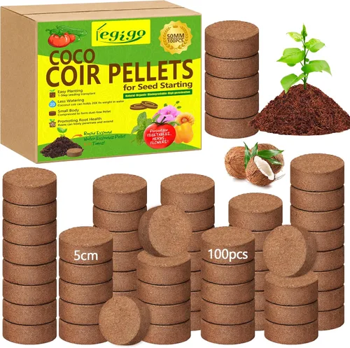 Miniatura 12 de Legigo 50 Pz 30mm de Fibra de Coco en Pellets para Mezcla de Suelo de Inicio de Semillas - Pods de Suelo de Fibra de Coco Orgánico para Plántulas
