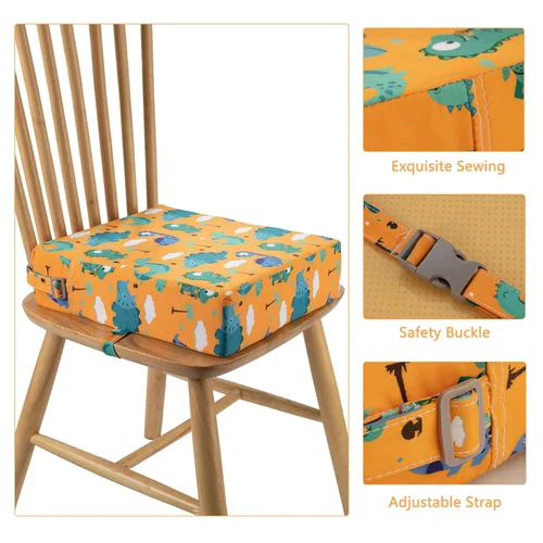 Miniatura 3 de Asiento elevador para niños pequeños para mesa de comedor, silla de cocina, soporte más fuerte, correas dobles seguras, asiento elevador portátil