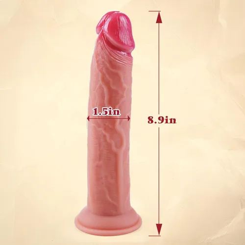 Miniatura 4 de Consolador anal largo realista de silicona líquida de 9 pulgadas con ventosa, consoladores flexibles y grandes de piel real, para el pene gay