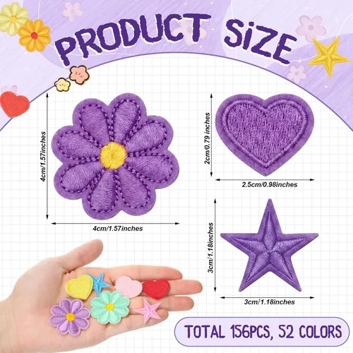 Miniatura 2 de 156 Pcs Glitter Self Adhesive Letters Chenille Clothing Patches Embroidered Repair Fuzzy Patches Alphabet Gold Trimmed Preppy Clothing Badges Sewing