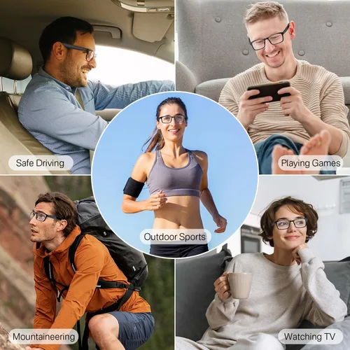 Miniatura 5 de GenXenon Gafas inteligentes para hombres y mujeres, lentes de luz azul transparente, gafas Bluetooth con altavoz, asistente de voz y toque