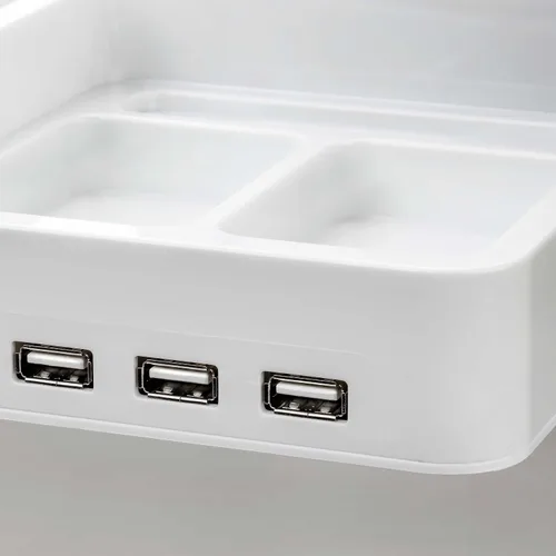 Miniatura 4 de ART79001 - Organizador de escritorio artístico para iPad/iPhone/Tablet/Smartphone con 3 puertos USB, color negro