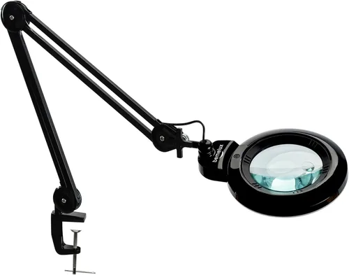 Miniatura 8 de Bifocals - Lámpara de escritorio con aumento con abrazadera, 5 dioptrías con 20 dioptrías, lente desmontable de 6 pulgadas y 120 luces LED, 3 modos