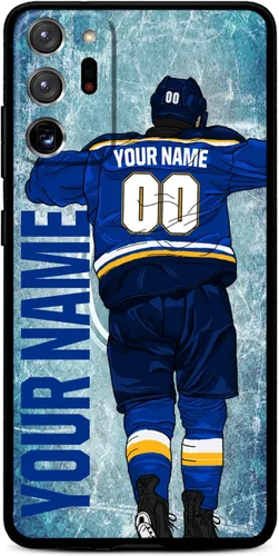 Miniatura 35 de Funda personalizada de bricolaje con nombre y número de hockey sobre hielo para Samsung Galaxy Note 20/20 Ultra 10 Pro Note 9 8, silicona líquida