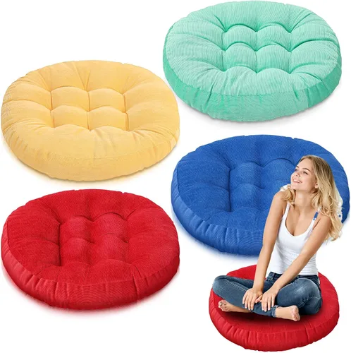 Miniatura 49 de Almohadas de suelo Jerify 22 x 22 Pulgadas Redondas Cuadradas Grandes Almohada de meditación para piso para aula Meditación para adultos Almohada