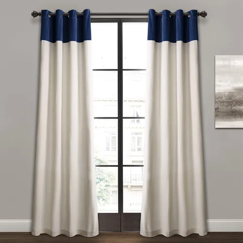 Miniatura 7 de Lush Decor Milo Linen - Par de paneles de cortinas para ventana, 84 x 52 pulgadas, gris y blanco roto