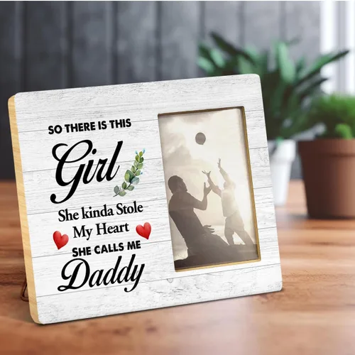 Miniatura 7 de Yuzi-n El mejor regalo para papá, regalos para padre de hija, regalo de papá para cumpleaños, Navidad, día del padre, marco de fotos de madera