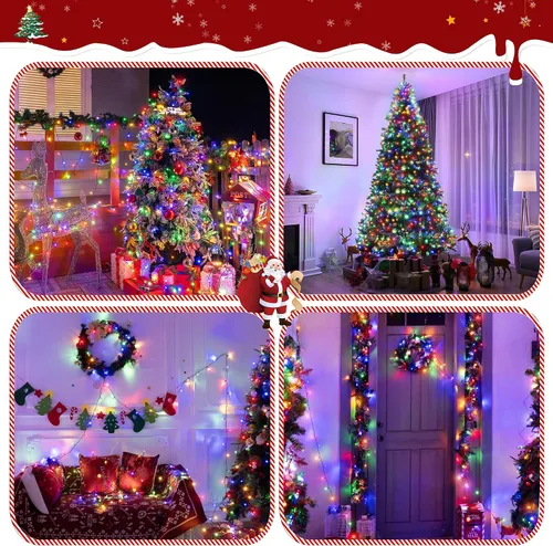 Miniatura 7 de Tira de luces de Navidad para exteriores, 8 modos, multicolor, 394 pies, 1200 LED