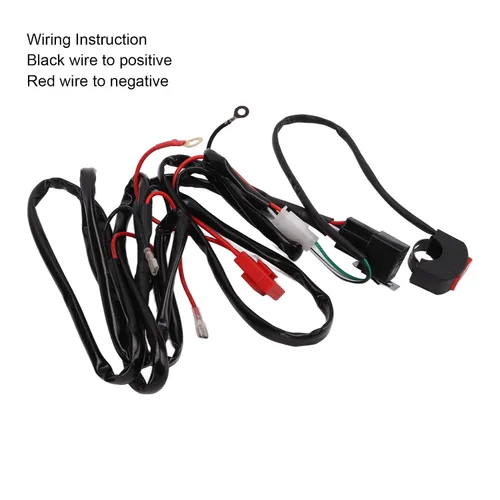 Miniatura 5 de Kit de arnés de cableado de luz LED para motocicleta, kit de arnés de cableado de barra de luz LED, interruptor de manillar de motocicleta