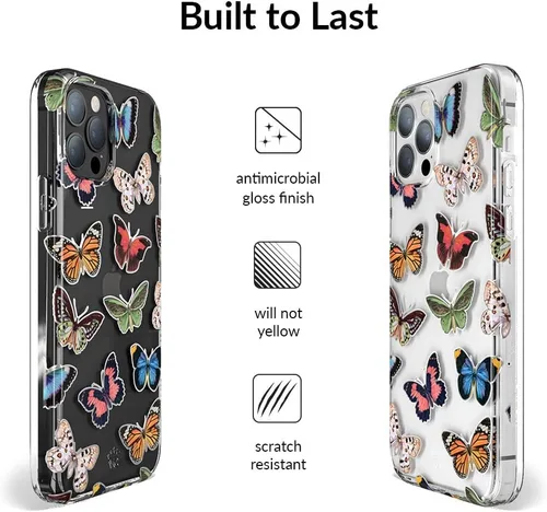Miniatura 5 de VELVET CAVIAR Funda para iPhone 13 Pro, probada en caídas de 10 pies, mariposa retro (Vintage Butterfly)