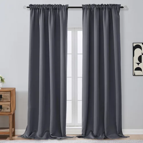 Miniatura 228 de OVZME Cortinas opacas turquesa para tratamiento de ventanas pequeñas, cortinas cortas con bloqueo de luz para ventana de cocina sobre el fregadero