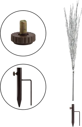 Miniatura 10 de Alpine Corporation Estaca metálica para árbol de 39 pulgadas de alto para interiores y exteriores, decoración navideña con luces LED verdes