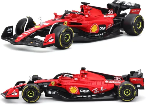 Miniatura 14 de 1/43 F1 2023 SF23 16# Charles Leclerc Scuderia SF23 55# Carlos Sainz aleación coche fundido a presión modelo modelo regalo (1/43 SF23 Monza #16)