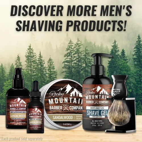 Miniatura 7 de Rocky Mountain Barber Company - Crema de afeitar para hombre, aroma de barbería, espuma gruesa para afeitado tradicional y con cartucho, lata de 5