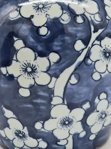 Miniatura 5 de Retro antiguo como estilo porcelana azul y blanca flor de cerezo azul flor de ciruelo florero de cerámica cubierto, estilo China Ming, Jingdezhen