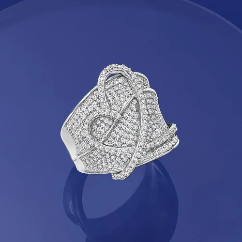 Miniatura 4 de Ross-Simons 1.40 ct. t.w. Diamond Heart Ring in Sterling Silver