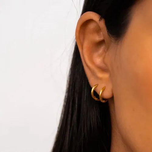 Miniatura 4 de Hey Harper Pendientes de aro para mujer, joyería ligera, impermeable y resistente al sudor
