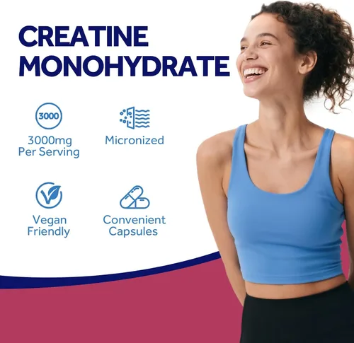 Miniatura 6 de Doctor's Recipes Monohidrato de creatina 3000 mg por porción, cápsulas de creatina micronizada para mujeres y hombres, para fuerza, energía