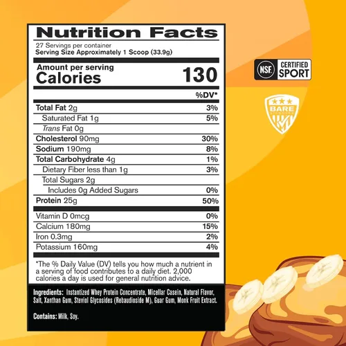 Miniatura 2 de BARE PERFORMANCE NUTRITION, BPN Proteína de suero en polvo, concentrado de proteína de suero, caseína micelar nativa, increíble mezclabilidad